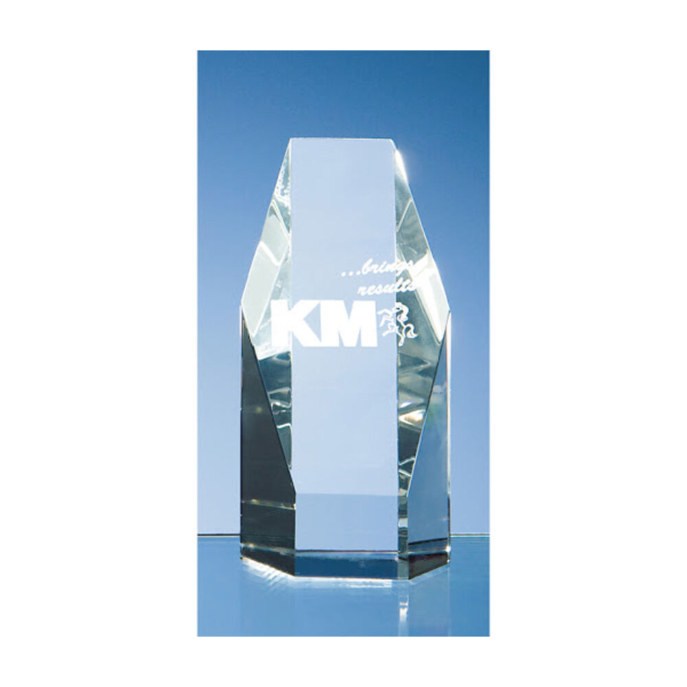 Engraved Optical Crystal Hexagon Awards