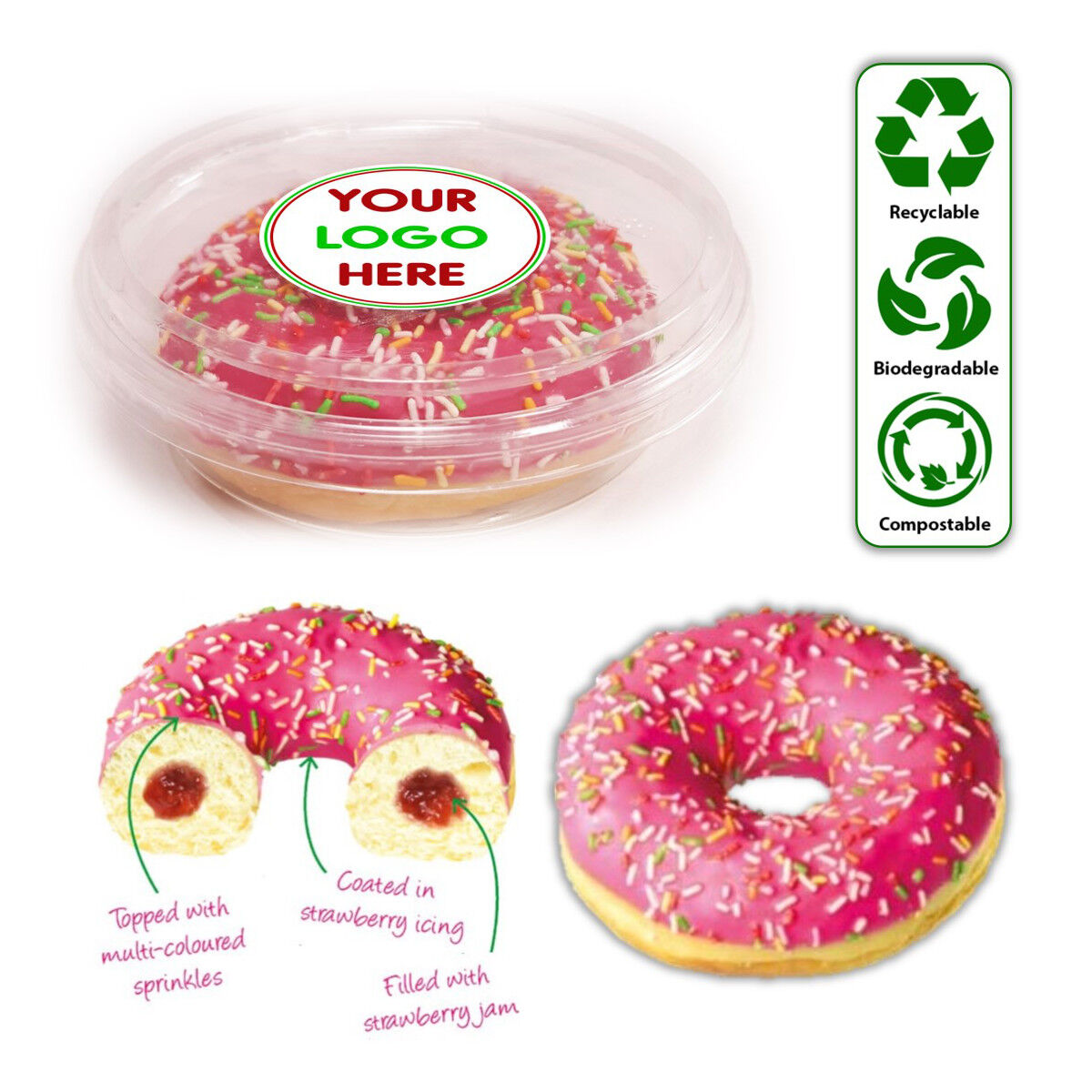 Personalised Luxury Donuts (individual branded packaging)
