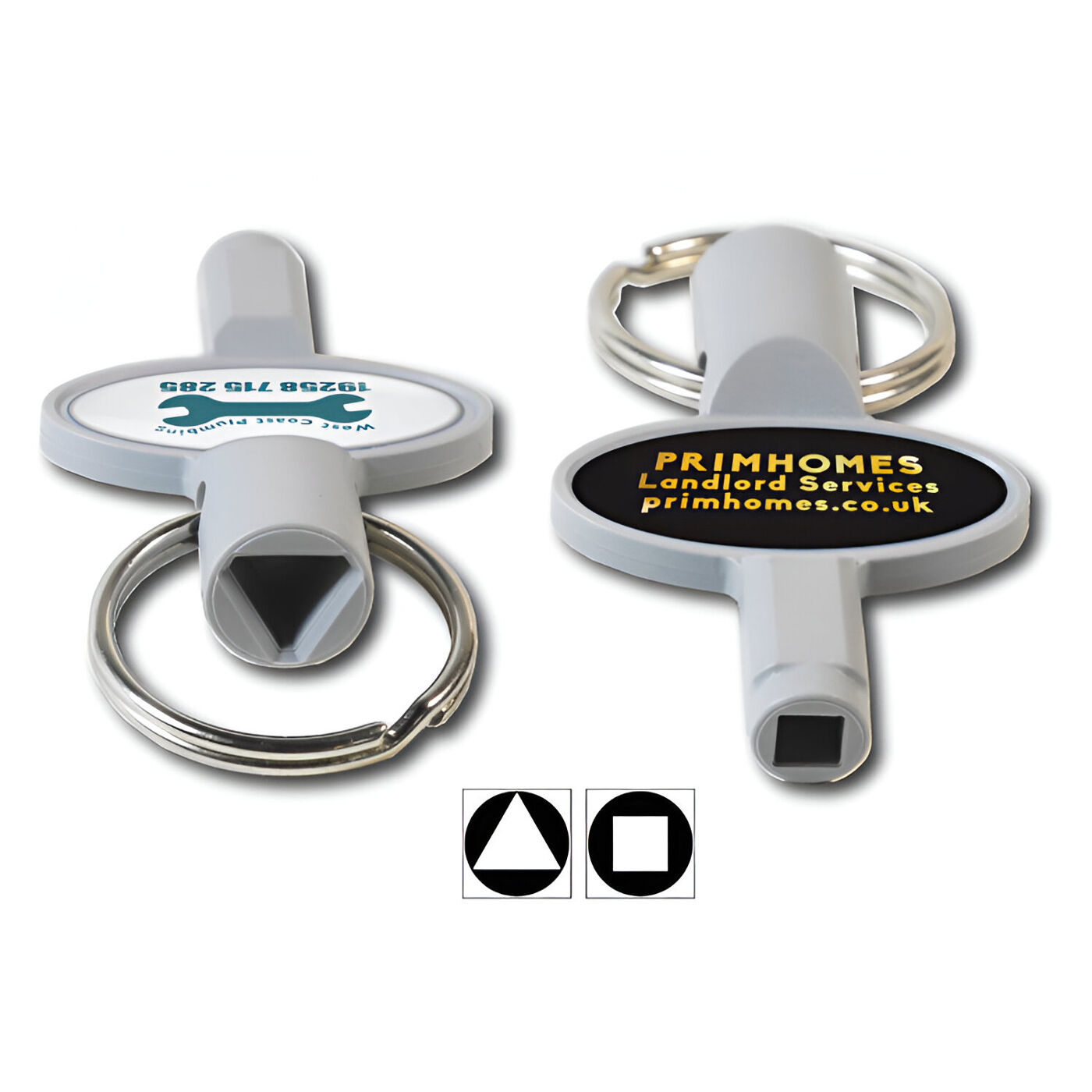 Radiator Plus Utility Box Key Fob (sample branding)