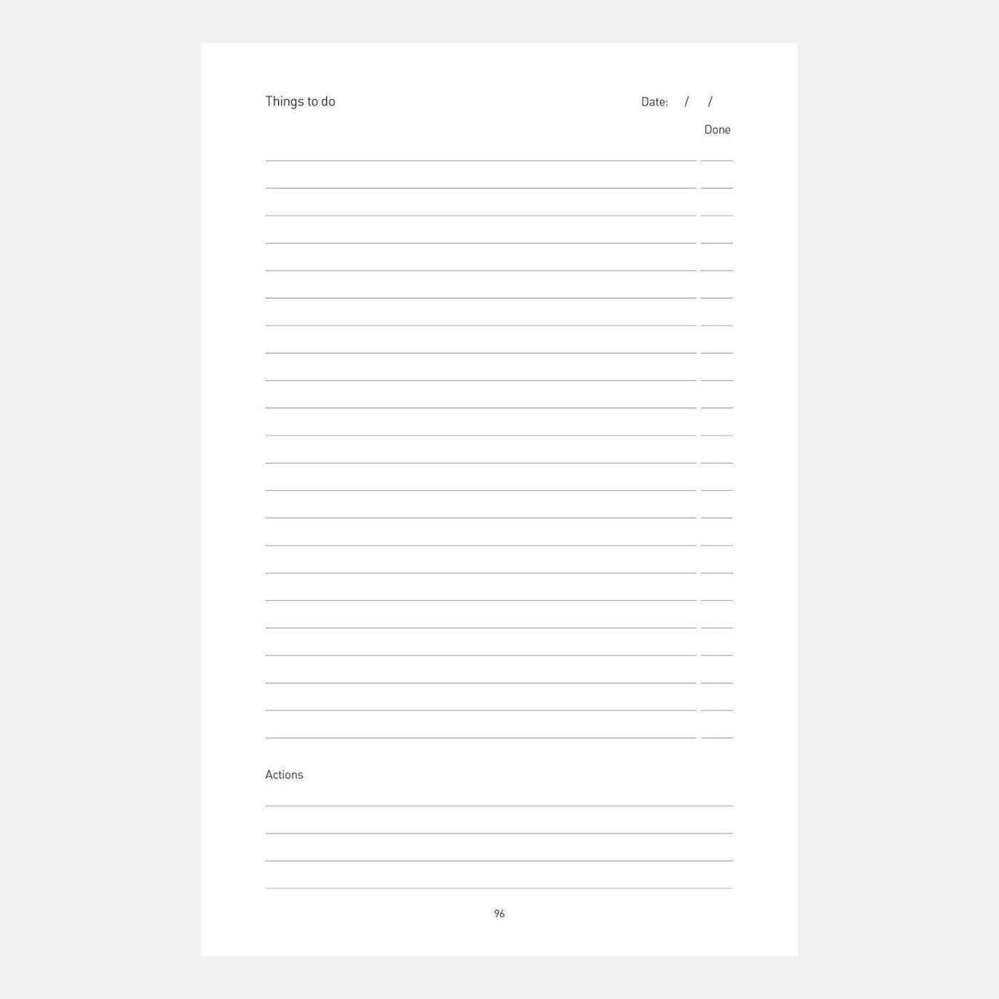 A5 Business Planner (to do list page sample)