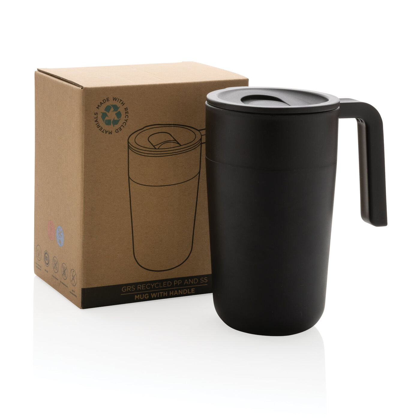 Recycled Travel Mug with Spill-Proof Lid