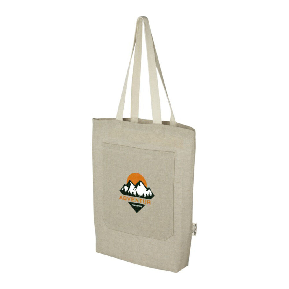 Recycled Polycotton Tote Bag with Pocket (sample branding)