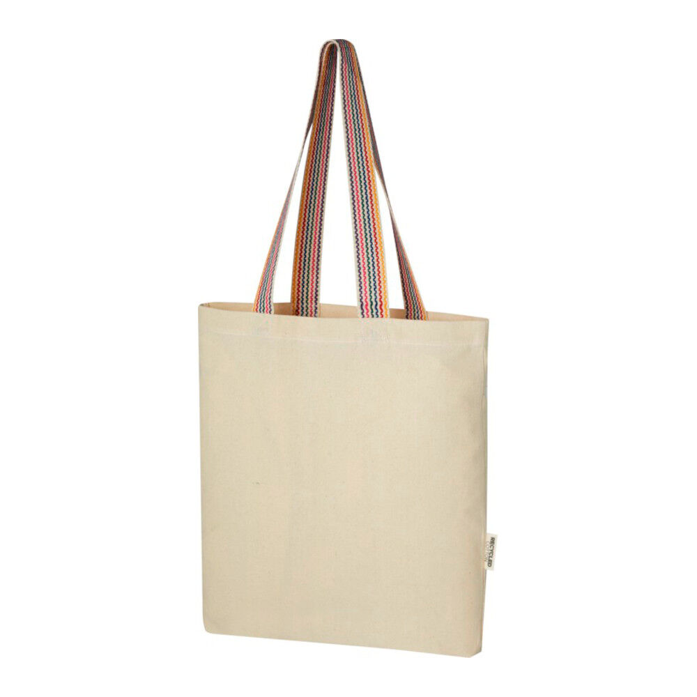 Recycled Tote Bag with Rainbow Handles