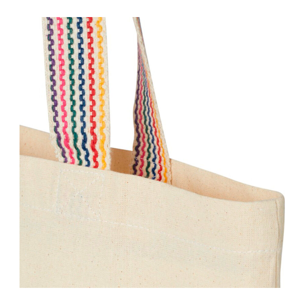 Recycled Polycotton Tote Bag with Rainbow Handles