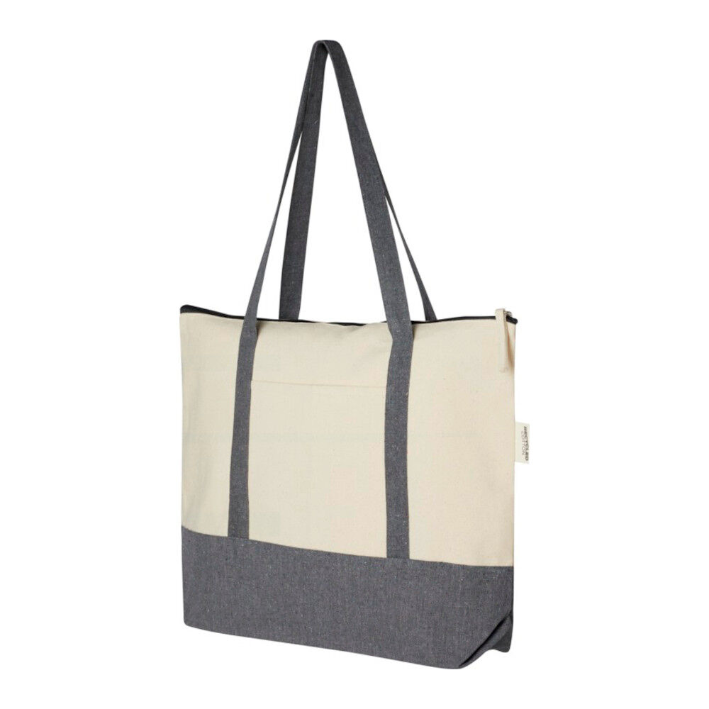 Recycled Polycotton Zippered Tote Bag