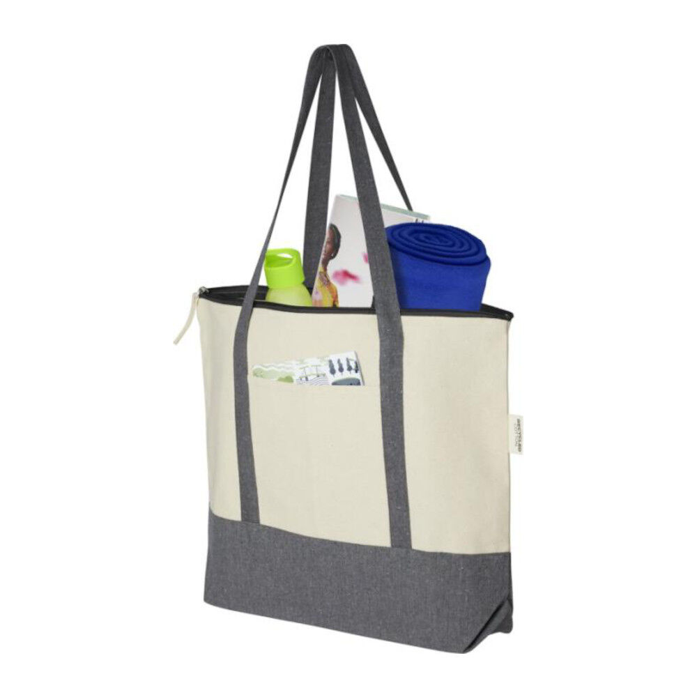 Recycled Polycotton Zippered Tote Bag