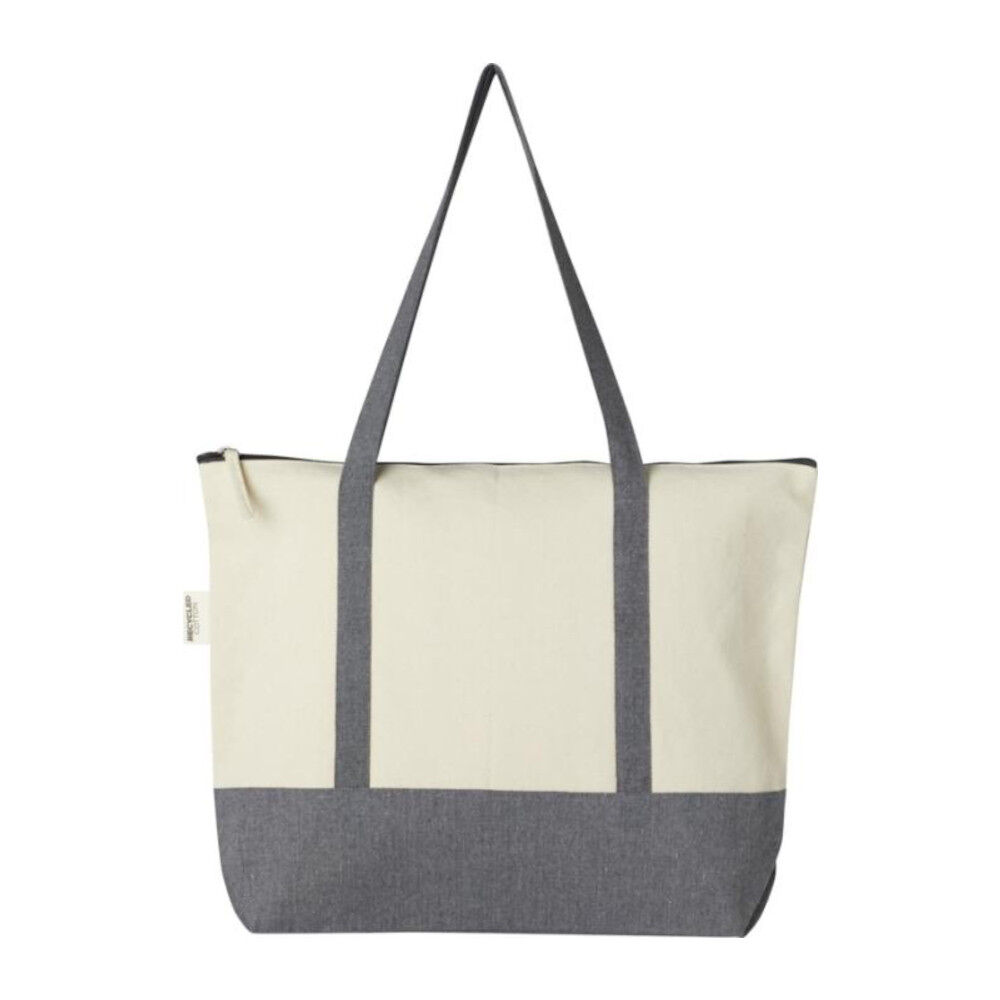 Recycled Polycotton Zippered Tote Bag