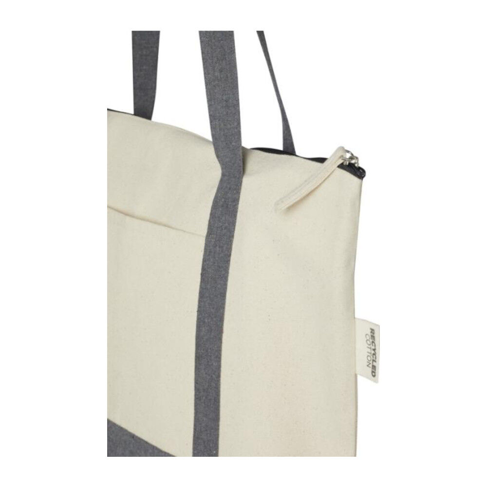 Recycled Polycotton Zippered Tote Bag