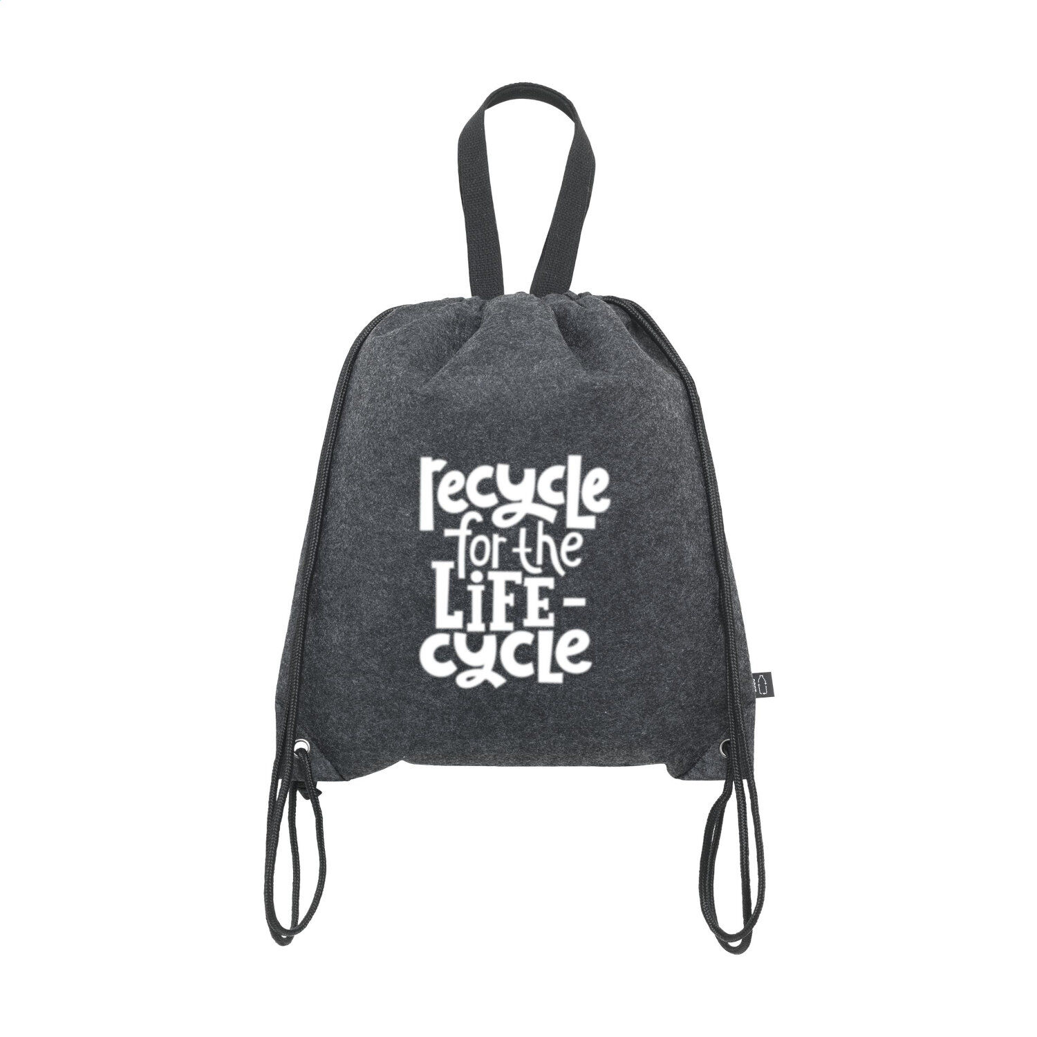 RPET Felt Drawstring Backpack (dark grey)