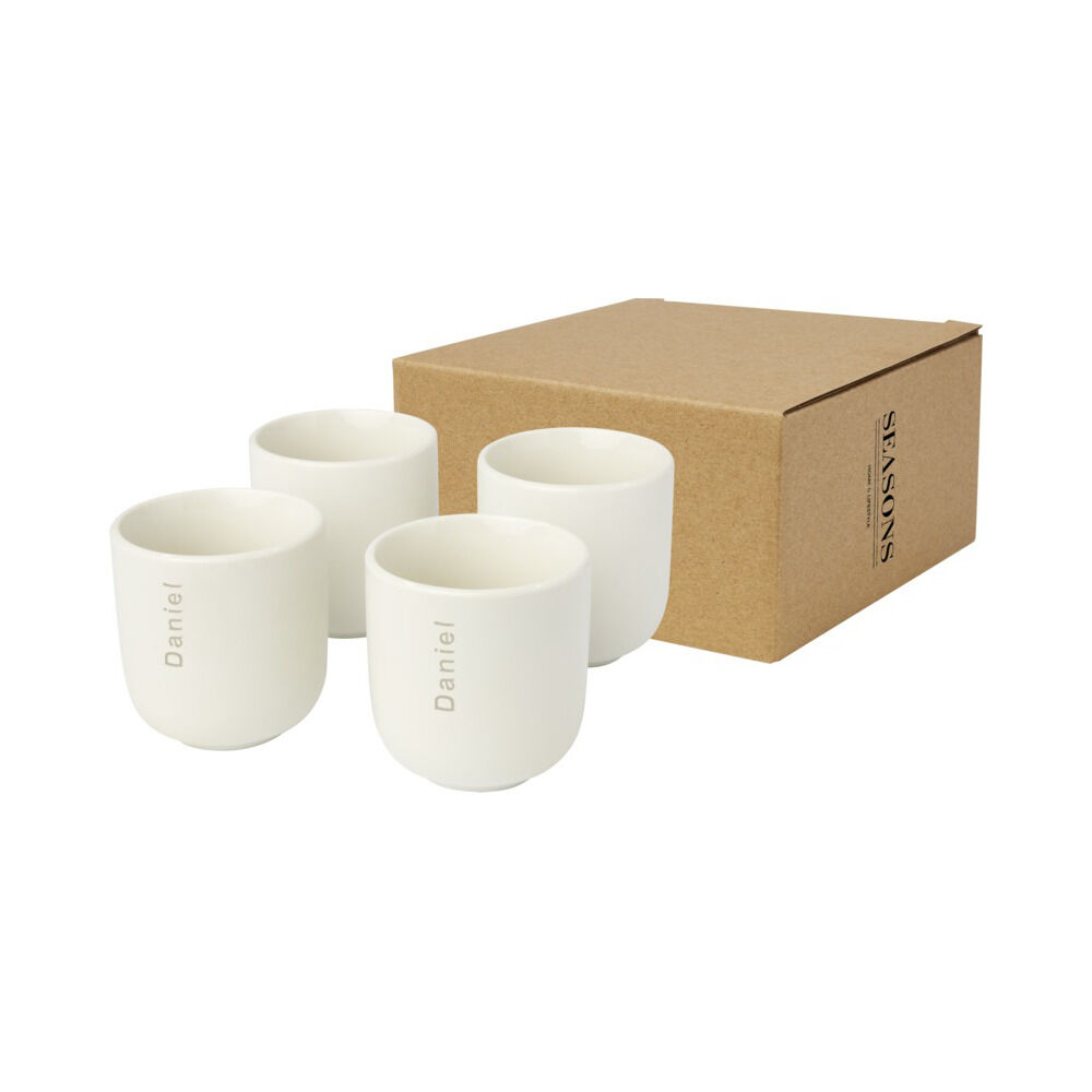 Set of 4 Nordic-Style Espresso Cups (sample branding)