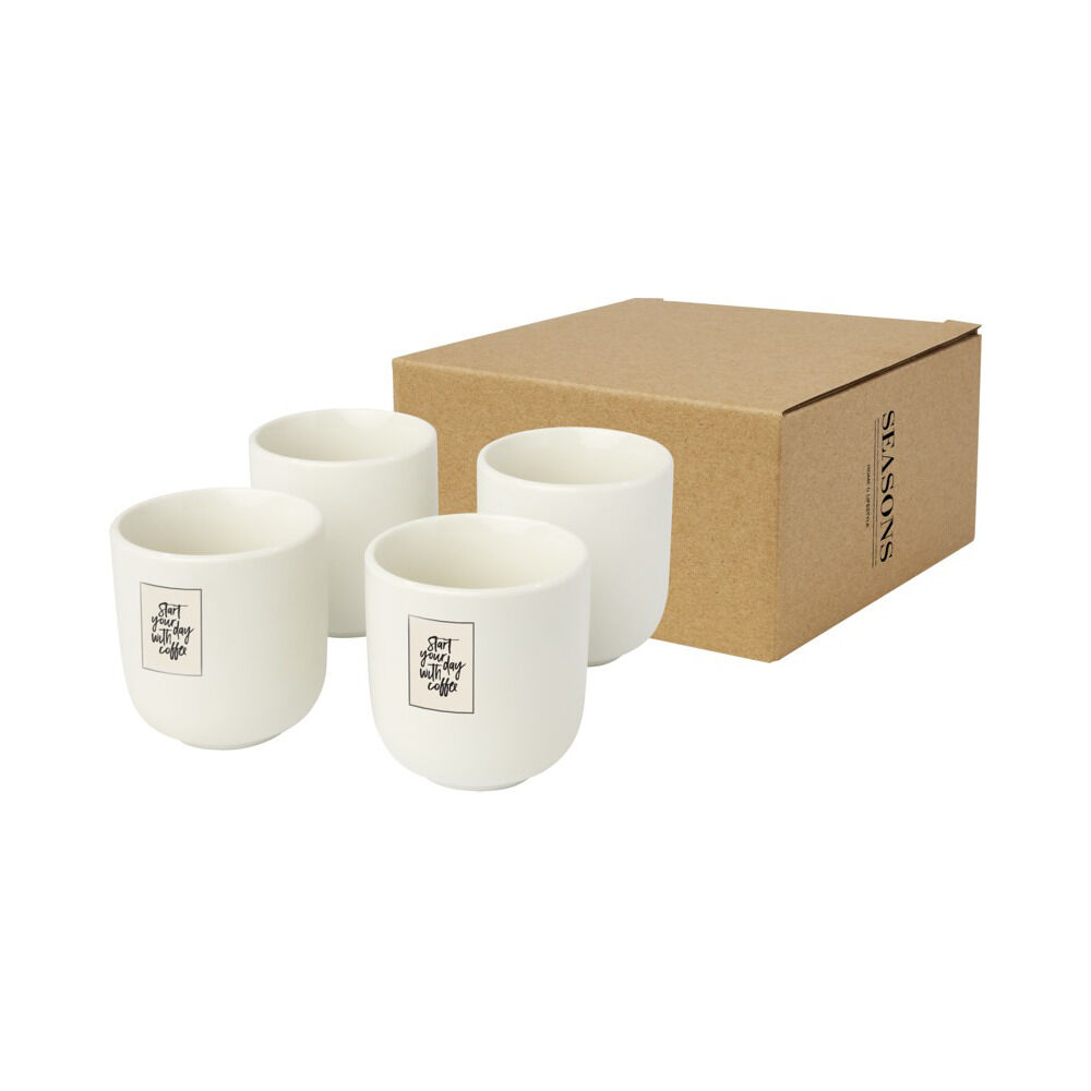 Set of 4 Nordic-Style Espresso Cups (sample branding)