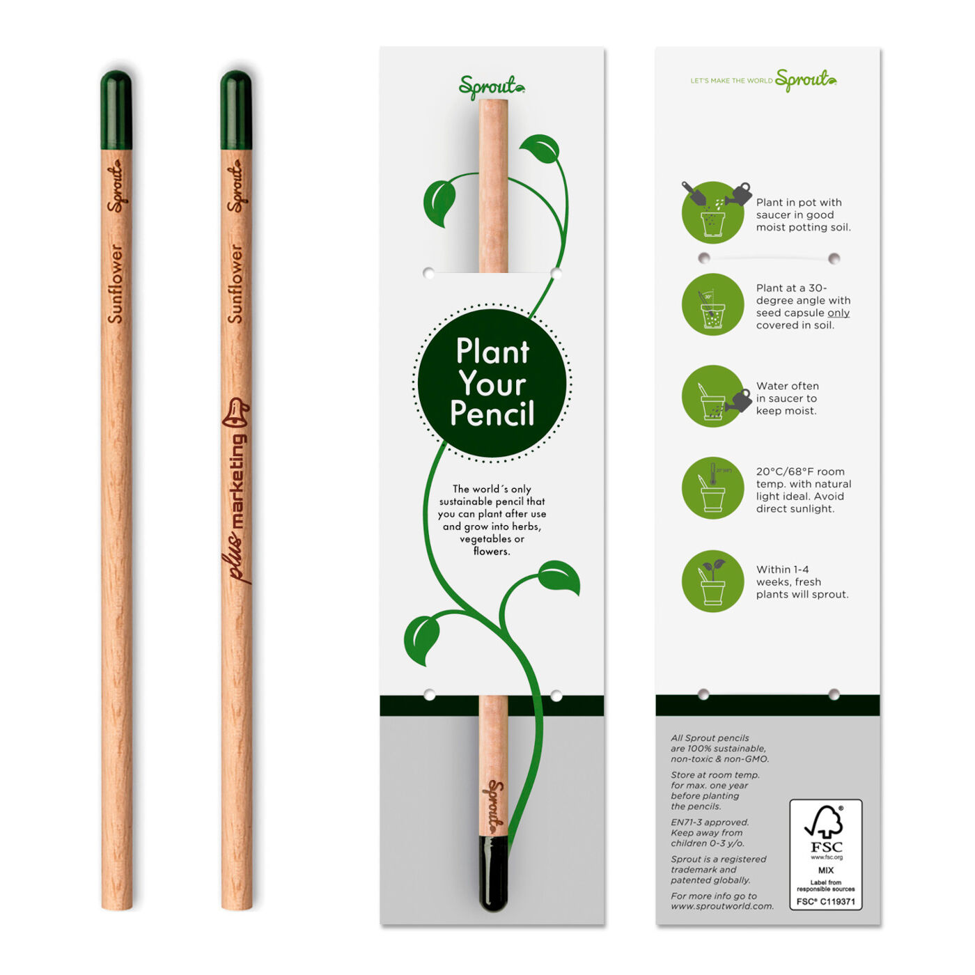 Sprout Seed Pencil with Printed Sleeve