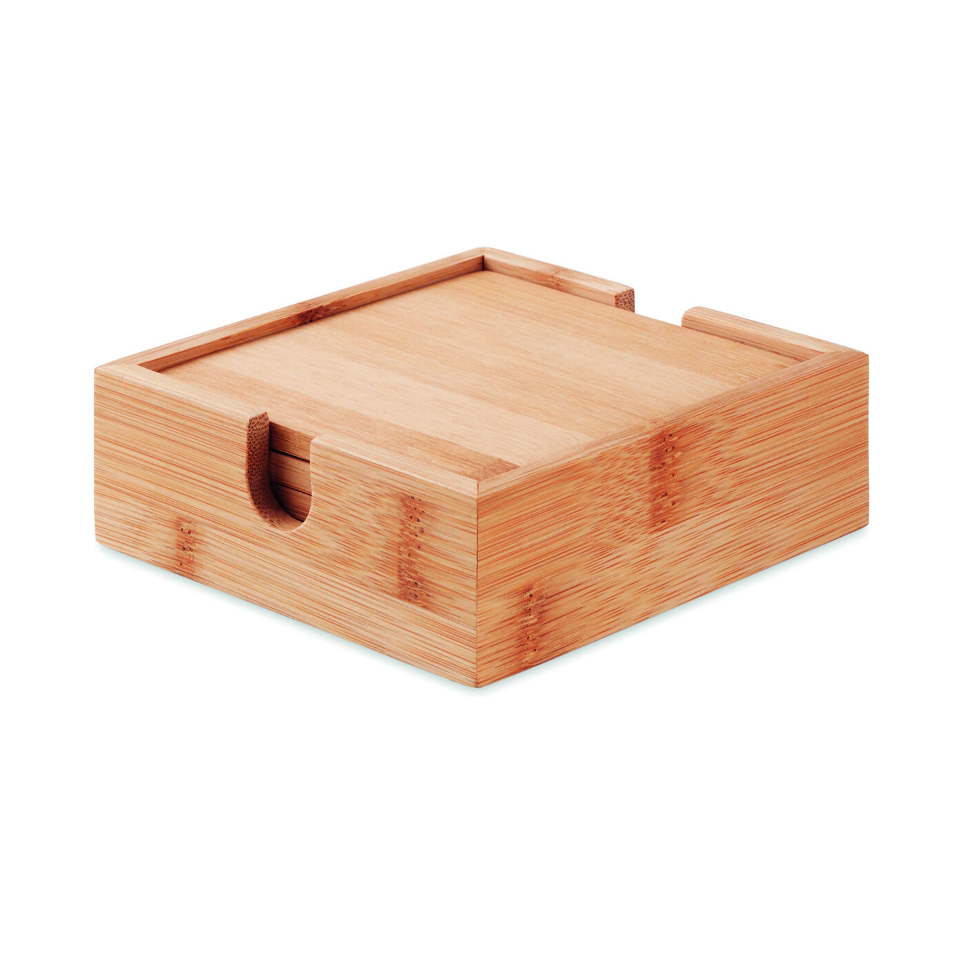 Square Bamboo Coaster Set with Holder