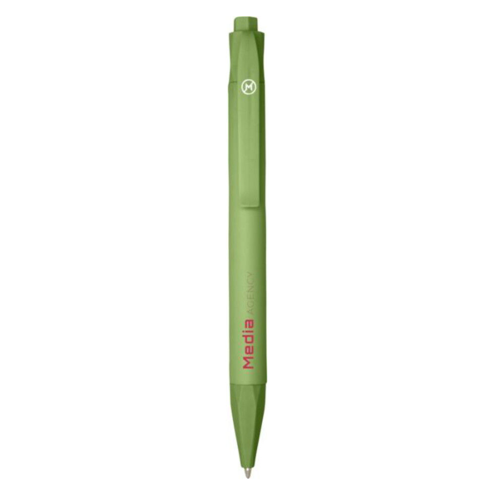 Terra Corn Bioplastic Ballpoint Pen (moss green with sample branding)