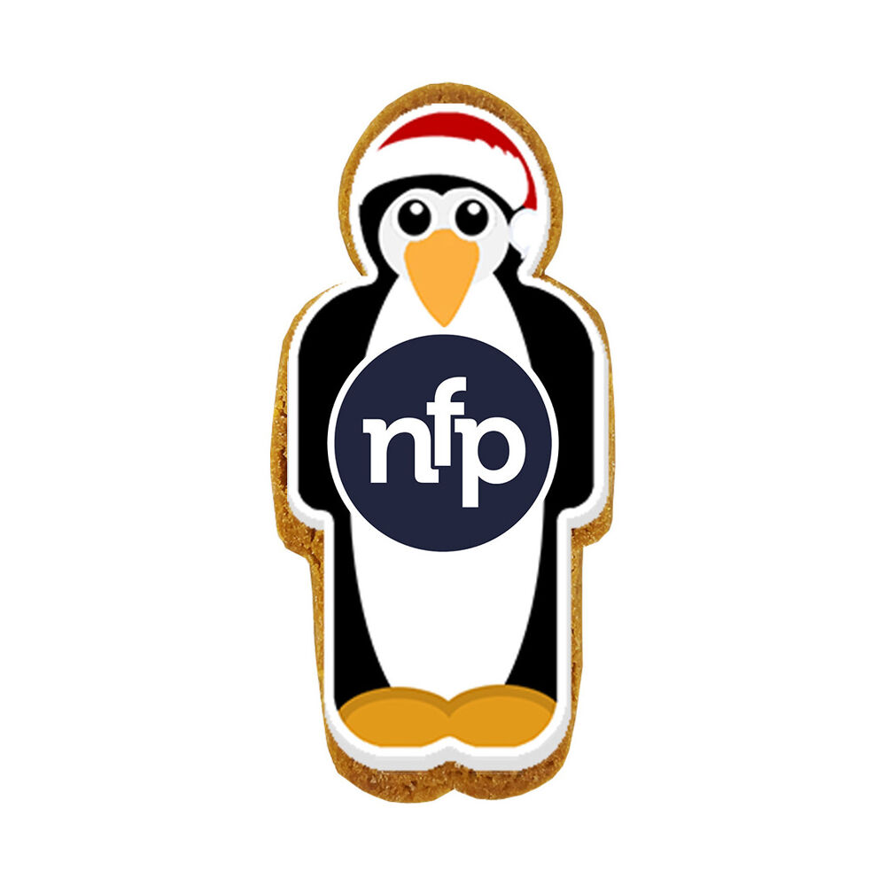 Gingerbread Penguin with sample branding