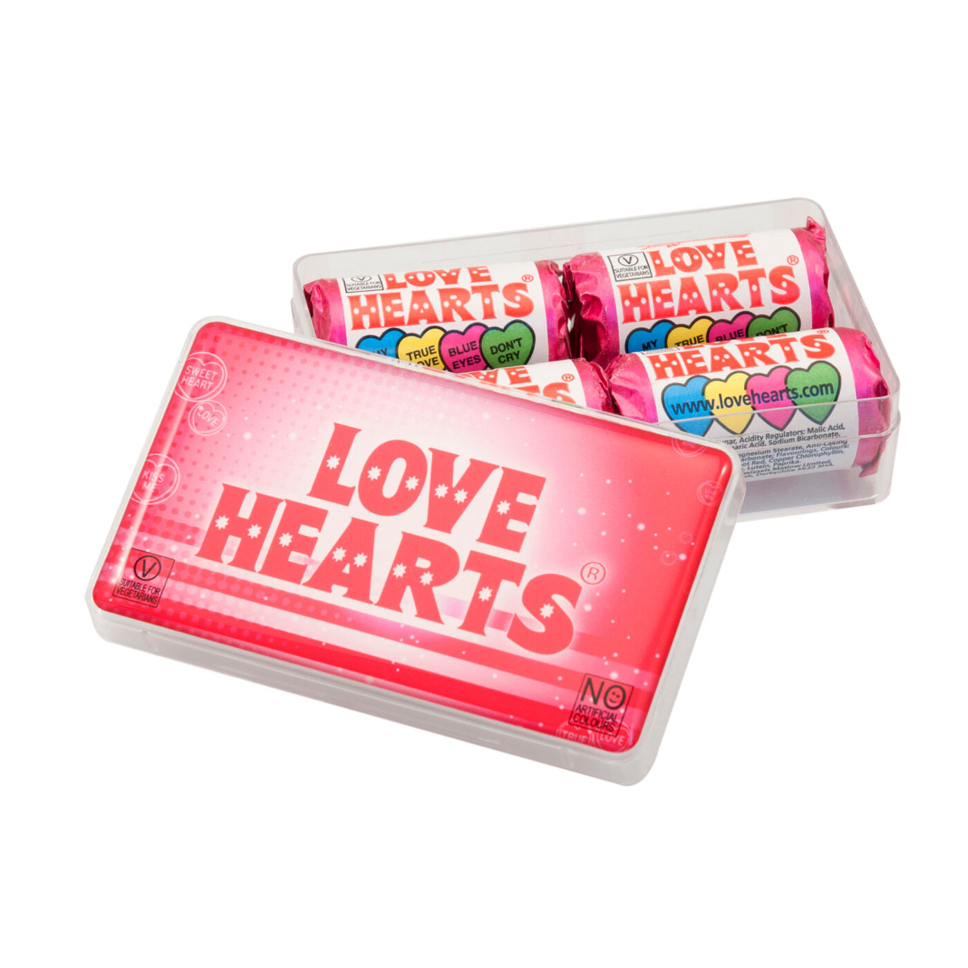 Printed Tins of Love Hearts