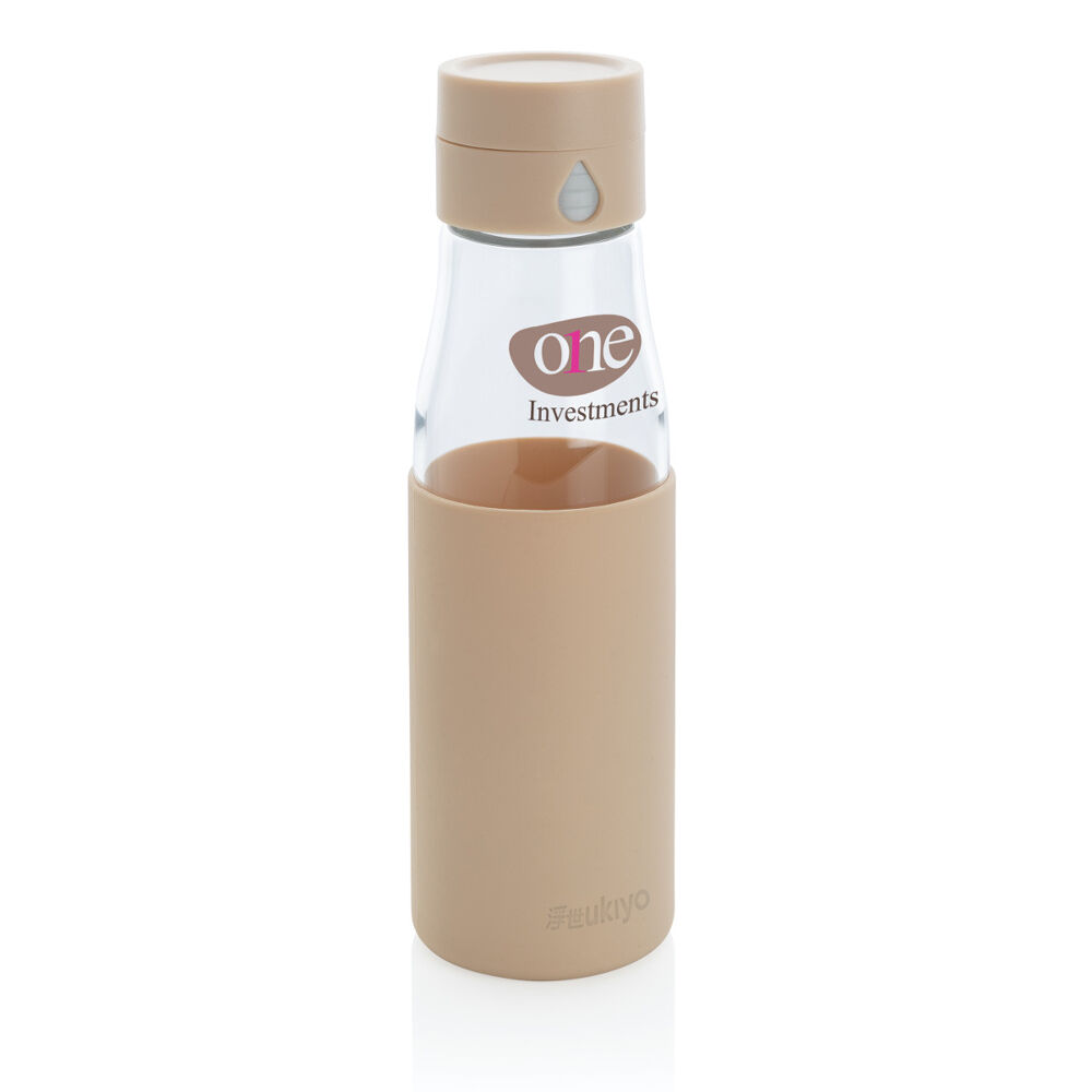 Ukiyo Glass Water Bottle with Hydration Tracker