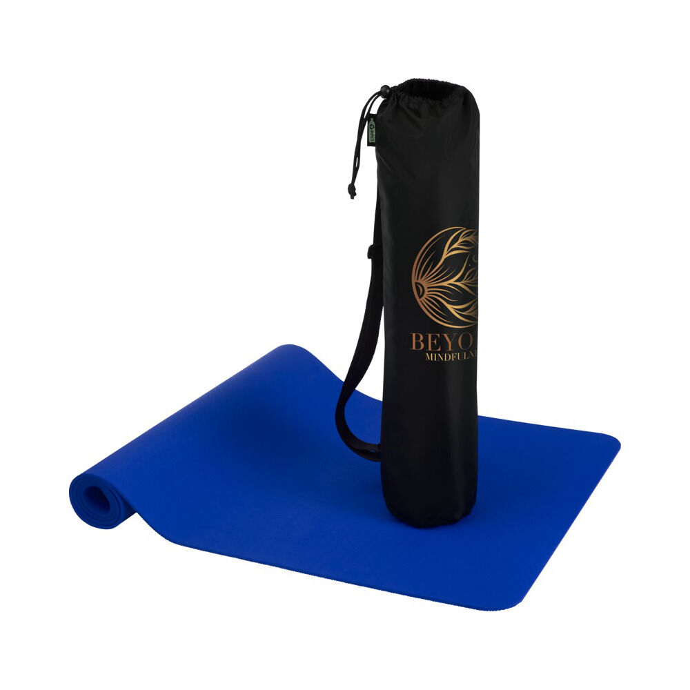 Virabha Recycled Yoga Mat (blue with sample branding)