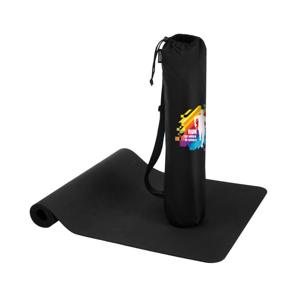 Virabha Recycled Yoga Mat (black with sample branding)