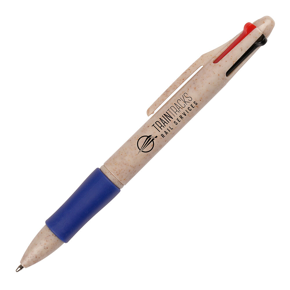 Wheat Quad 4-Colour Ball Pen (sample branding)