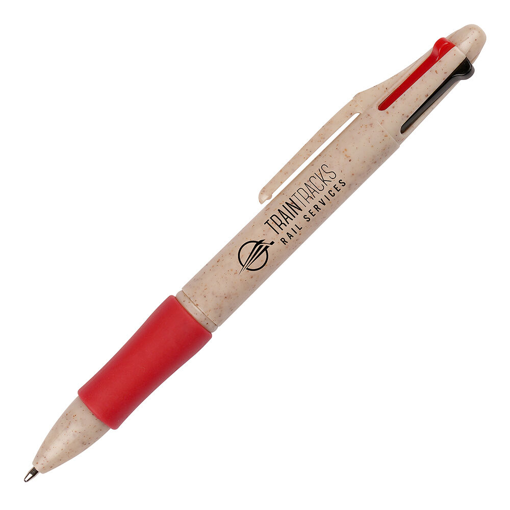 Wheat Quad 4-Colour Ball Pen (sample branding)