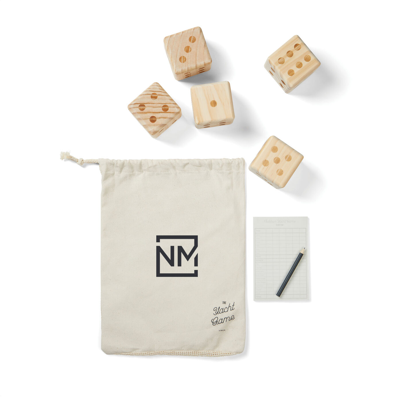 Outdoor Yacht Dice Game in Branded Pouch (sample branding)