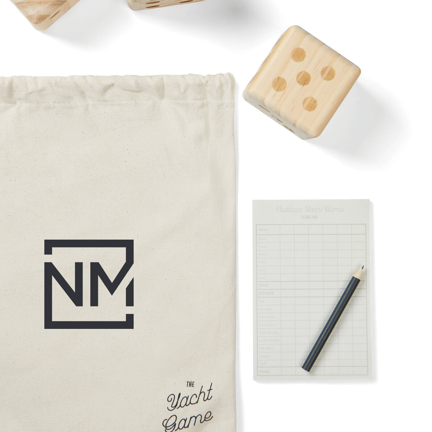 Outdoor Yacht Dice Game in Branded Pouch (sample branding)