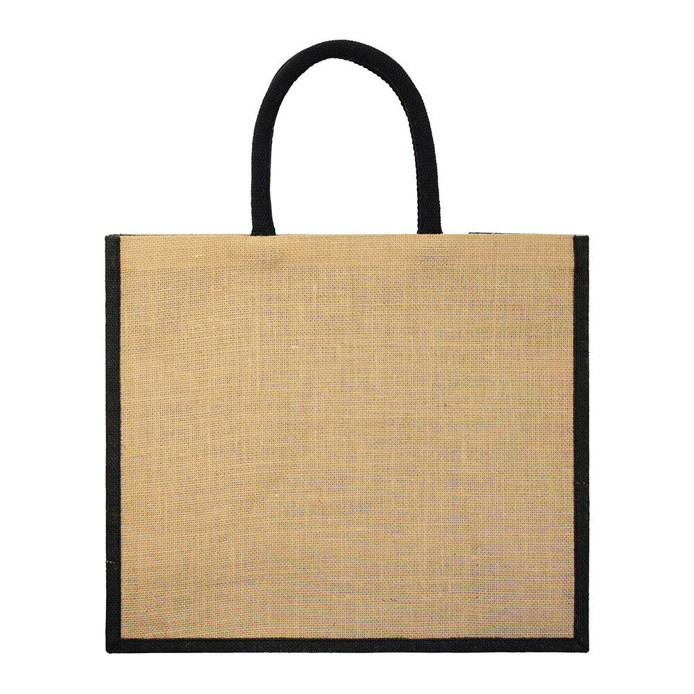 Yalding Eco Jute Shopper Tote Accents (black)