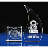 Engraved Crystal 3D Corporate Awards