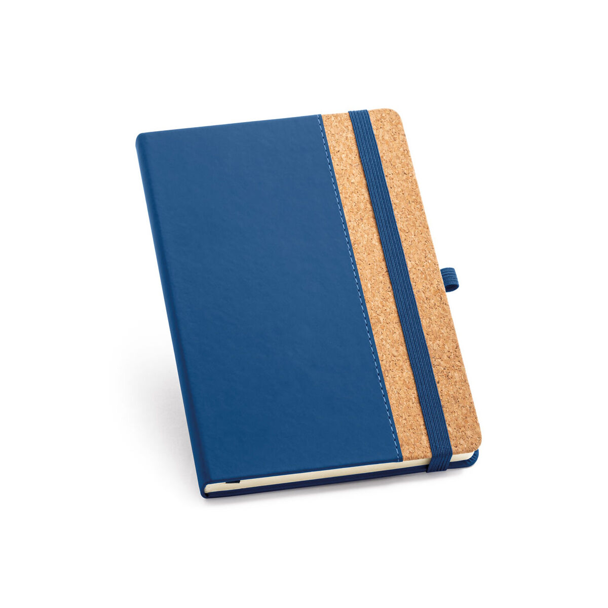 A5 Notebook with PU and Cork Cover in Blue Colour