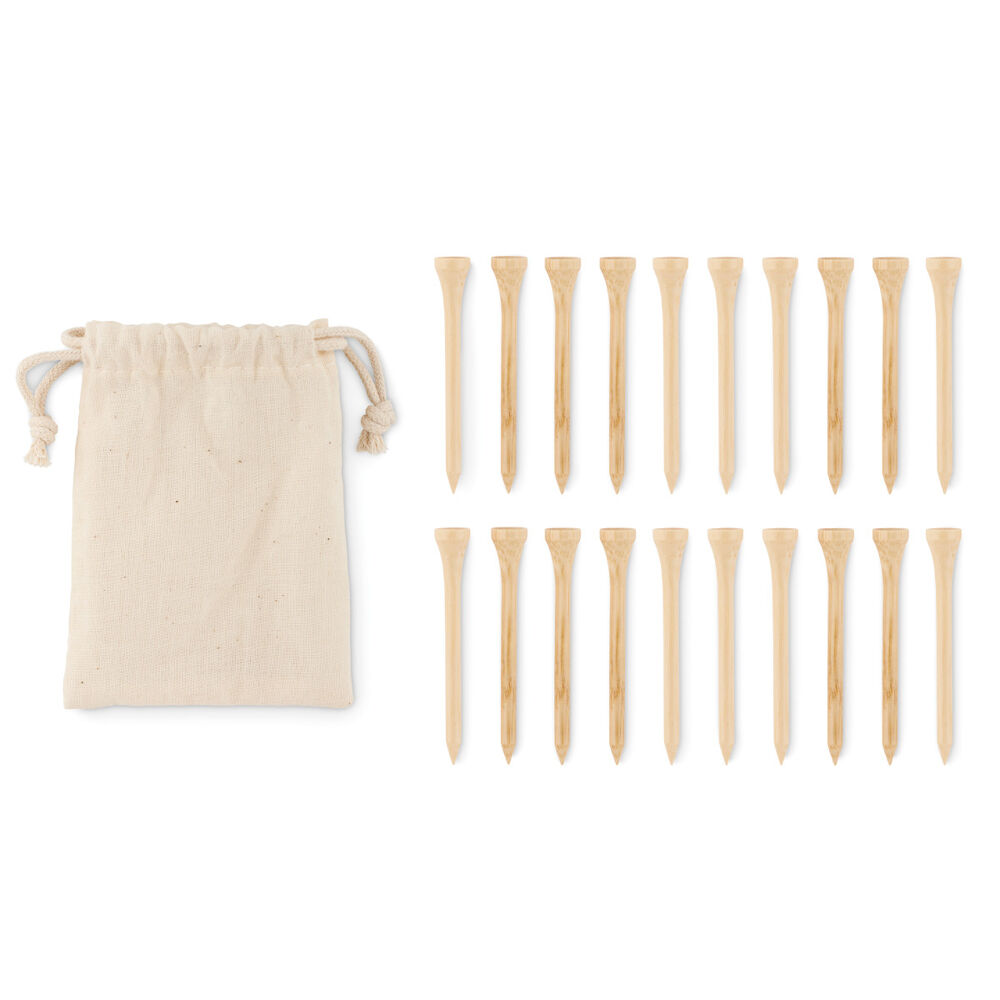 Bamboo Golf Tees in a bag