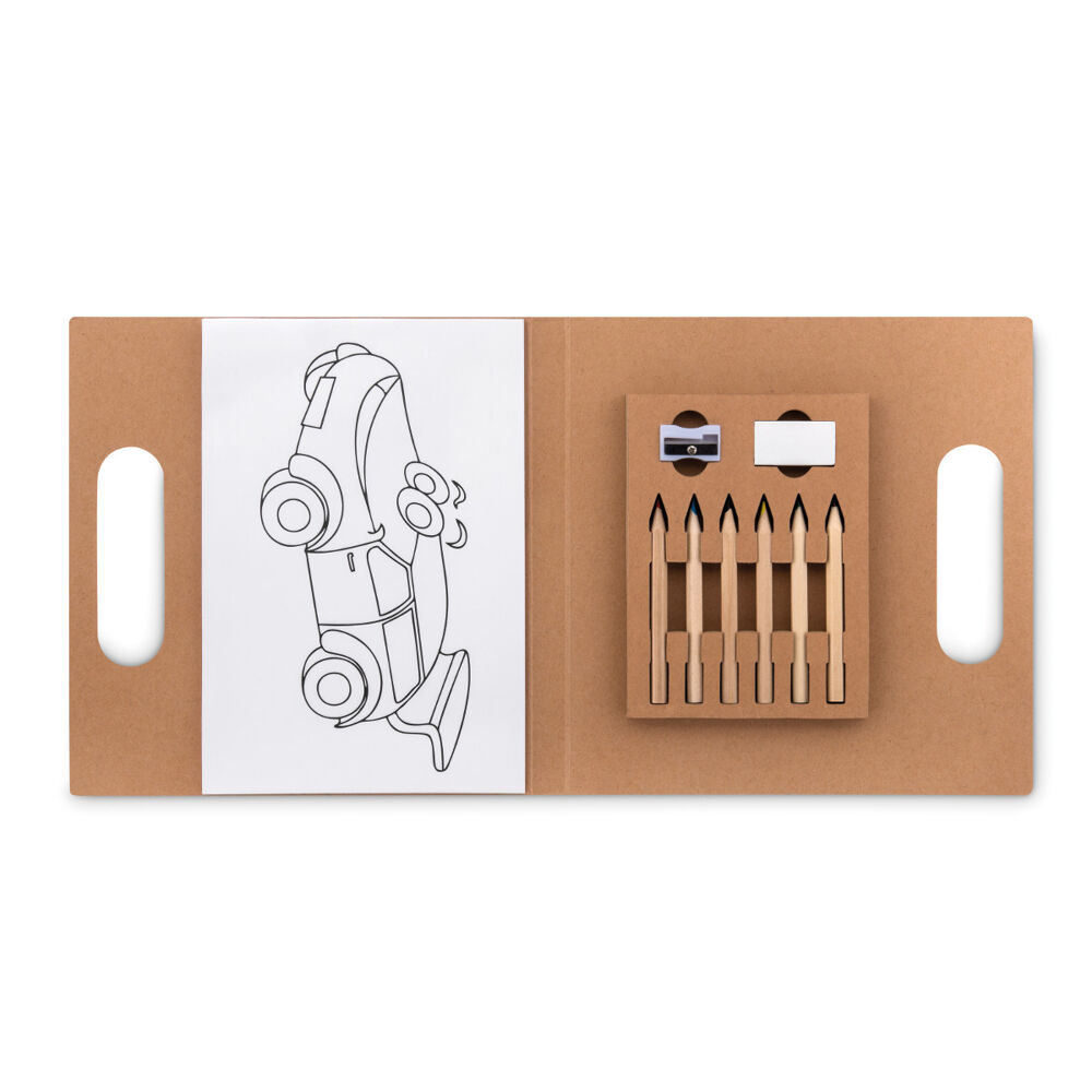 Kids colouring set with 30 printed sheets