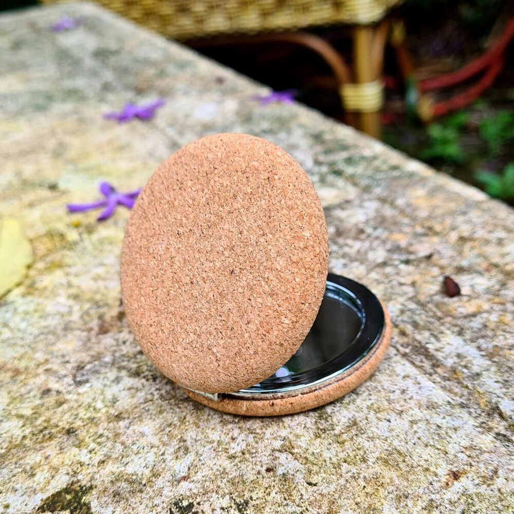 Cork Rounded Compact Mirror