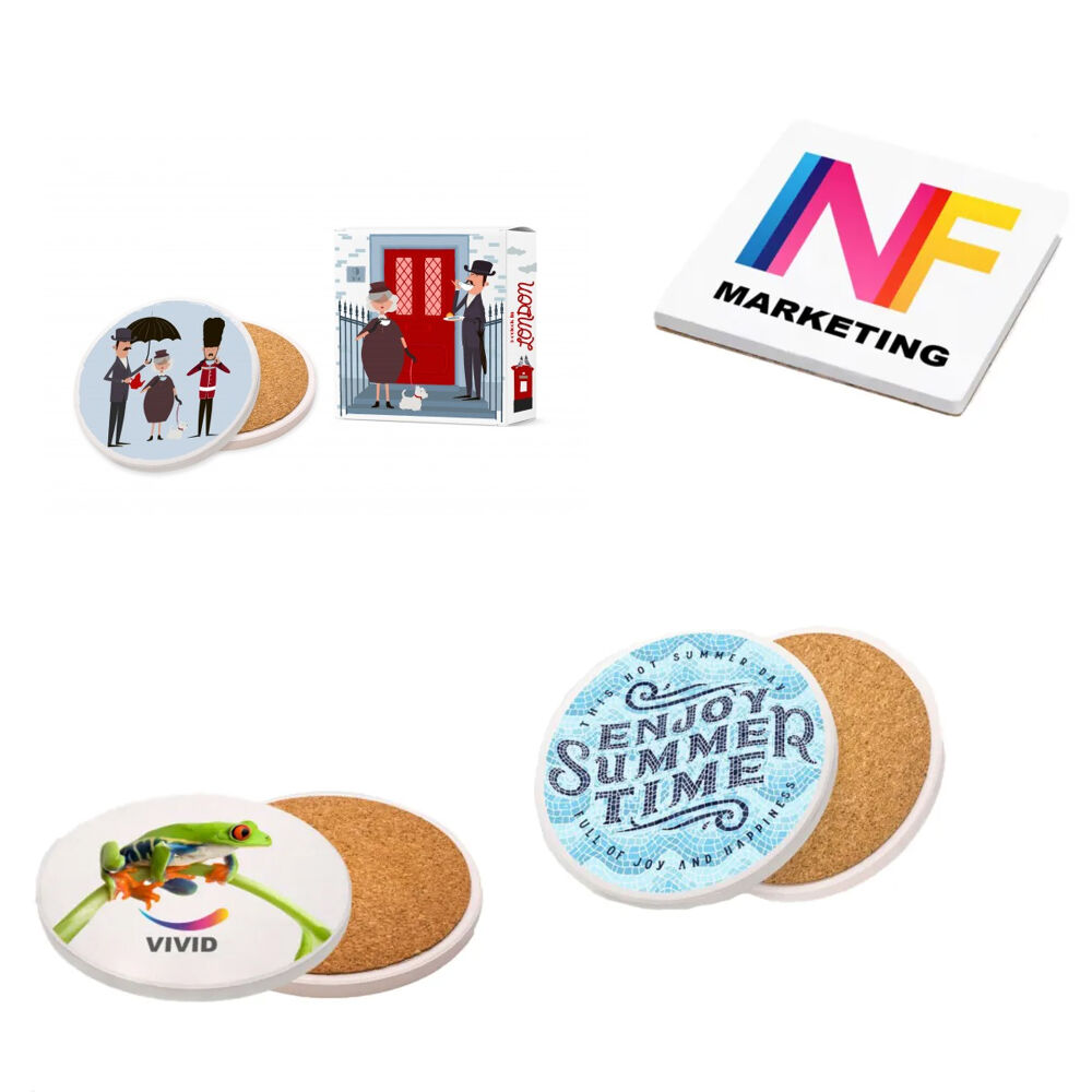 Ceramic Cork Backed Coaster Sets