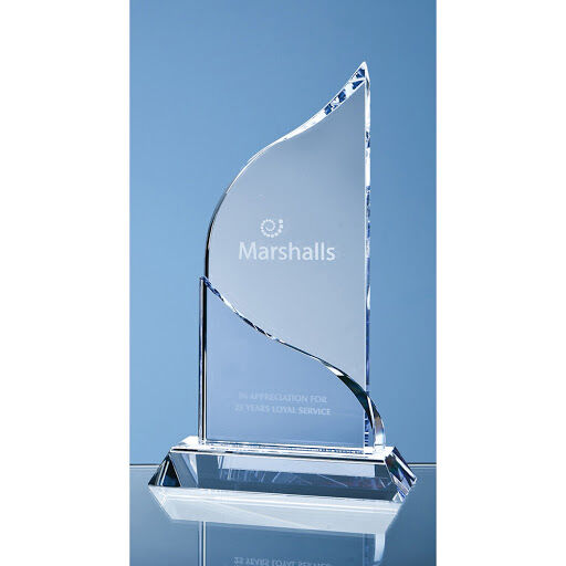 Engraved Crystal Flat Mounted Awards