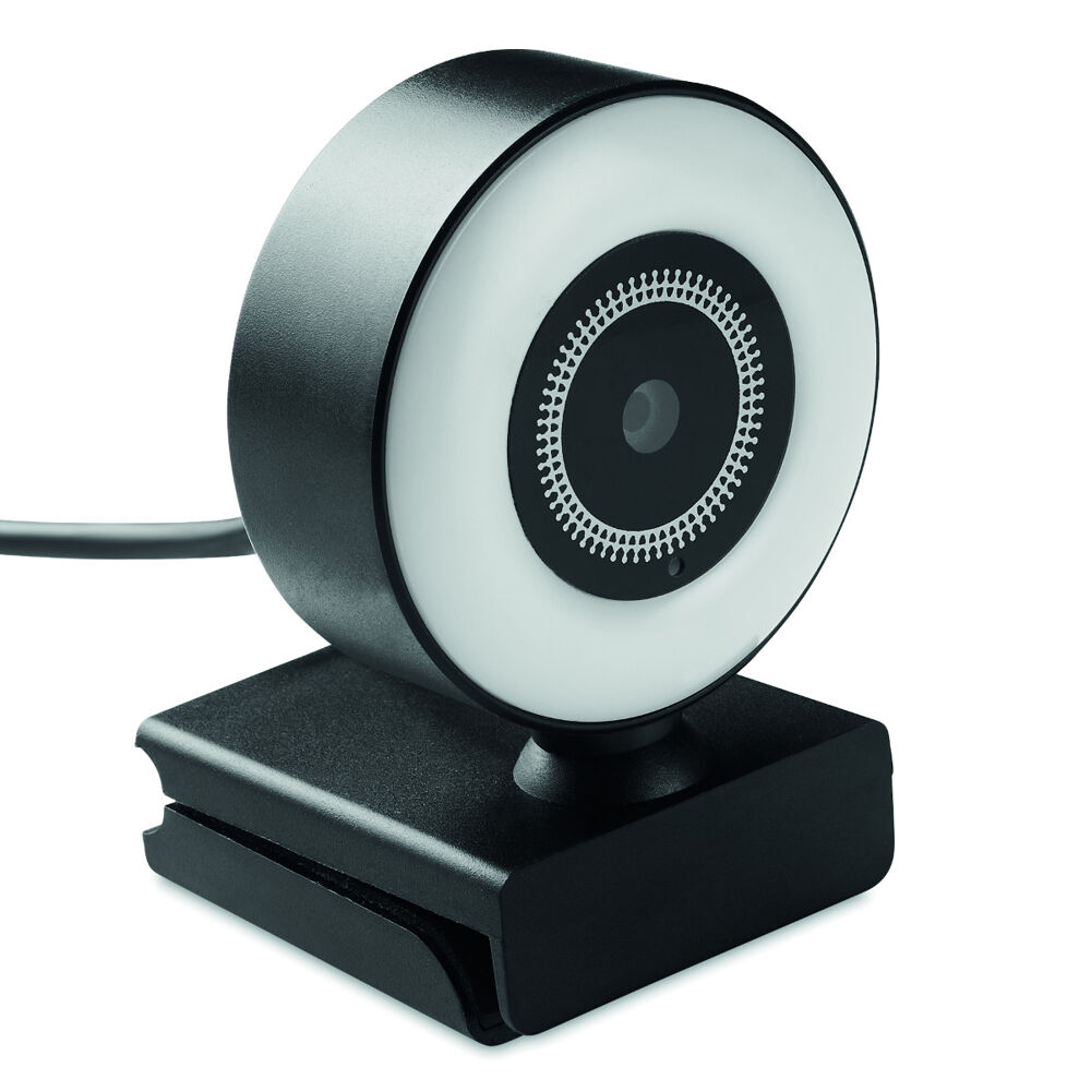 HD Webcam with Ring Light and Mic