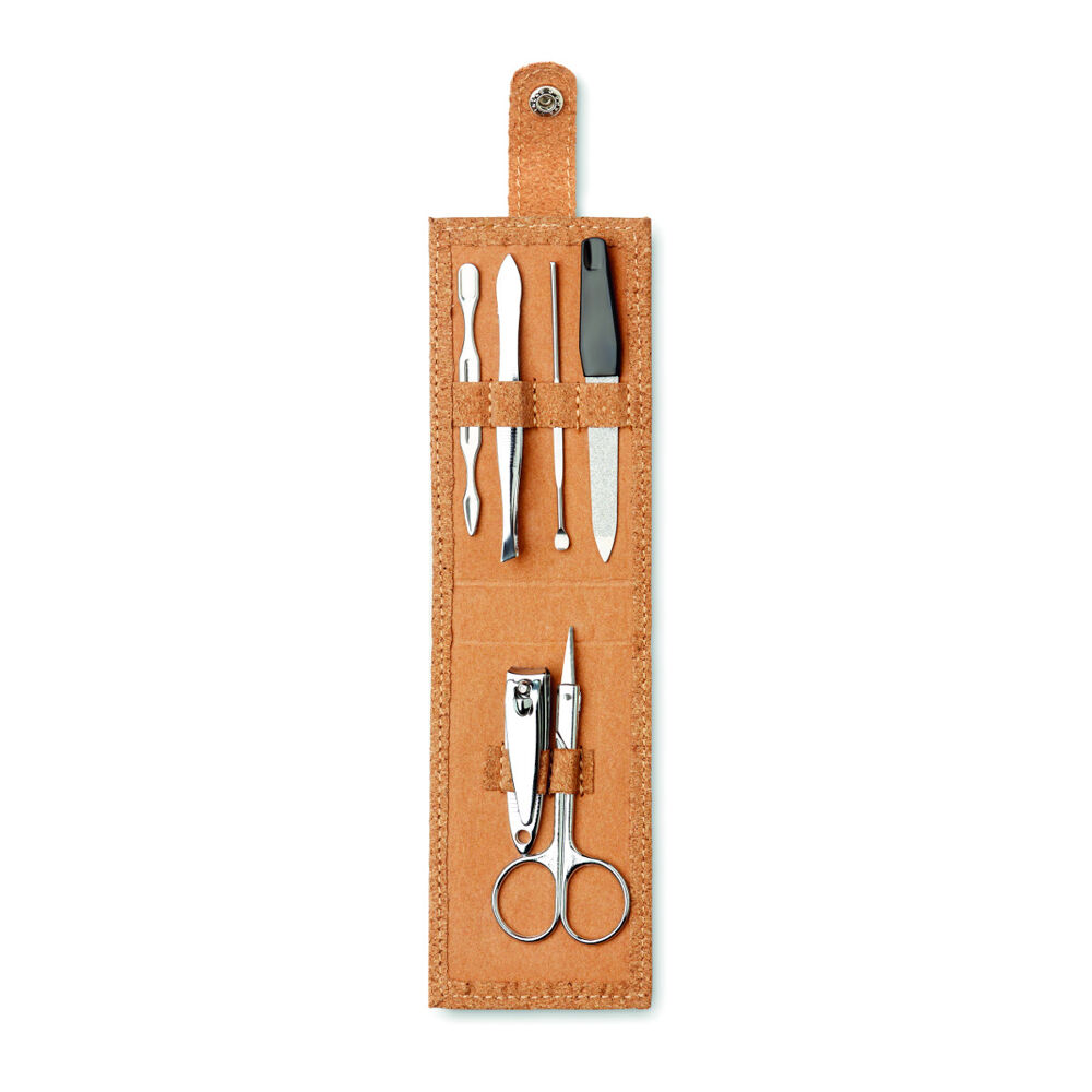 Manicure set in a cork pouch