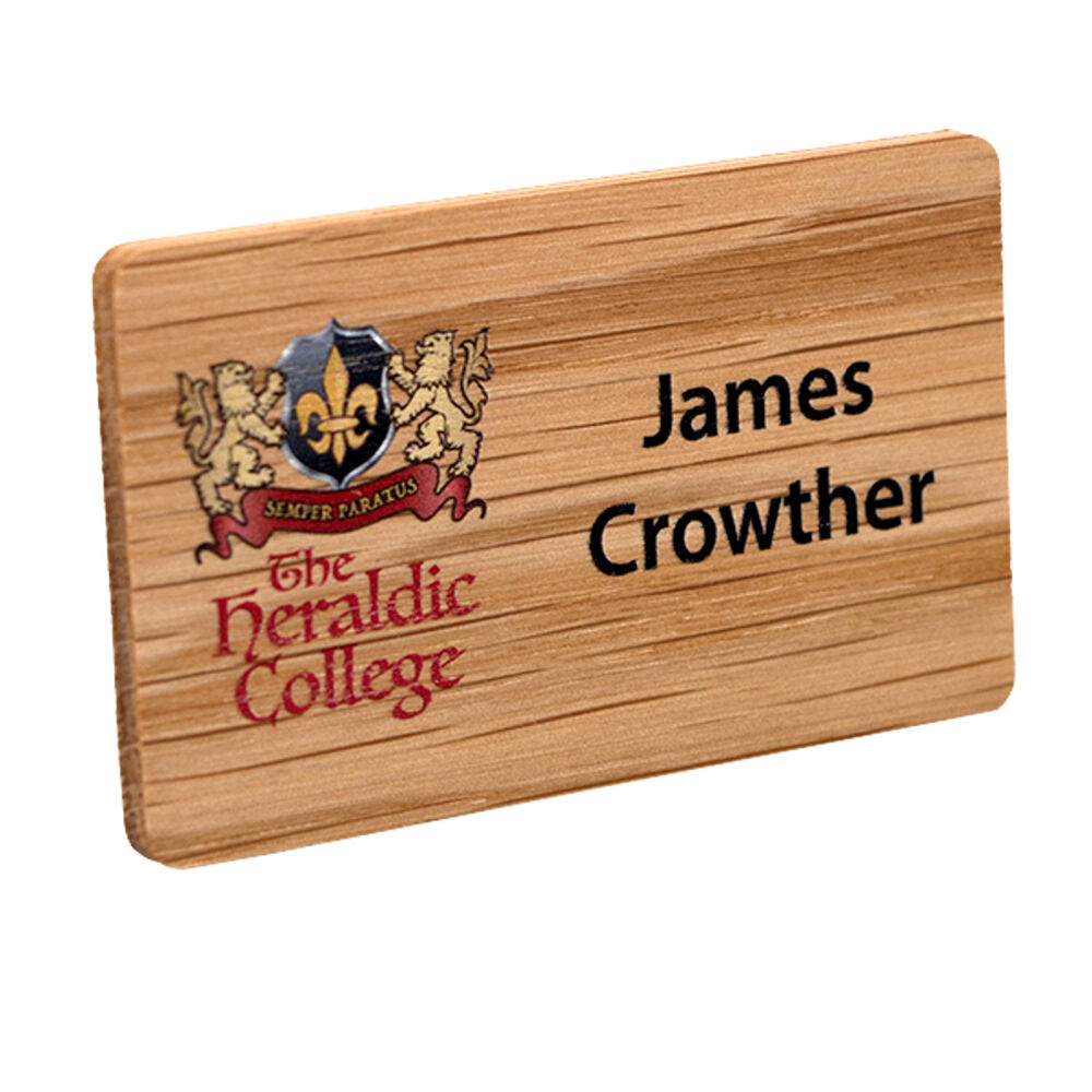 Personalised Real Wood Name Badges