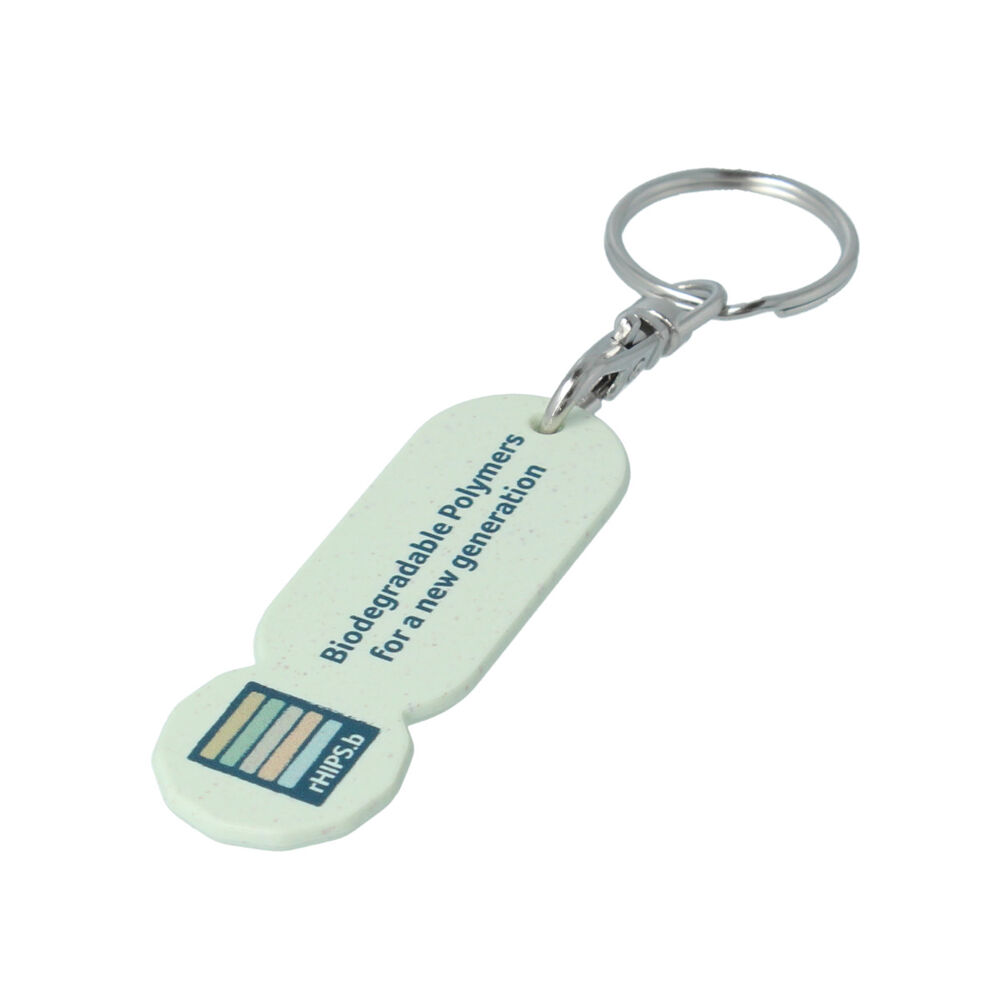 Recycled Plastic rHIPS Trolley Stick Keyring