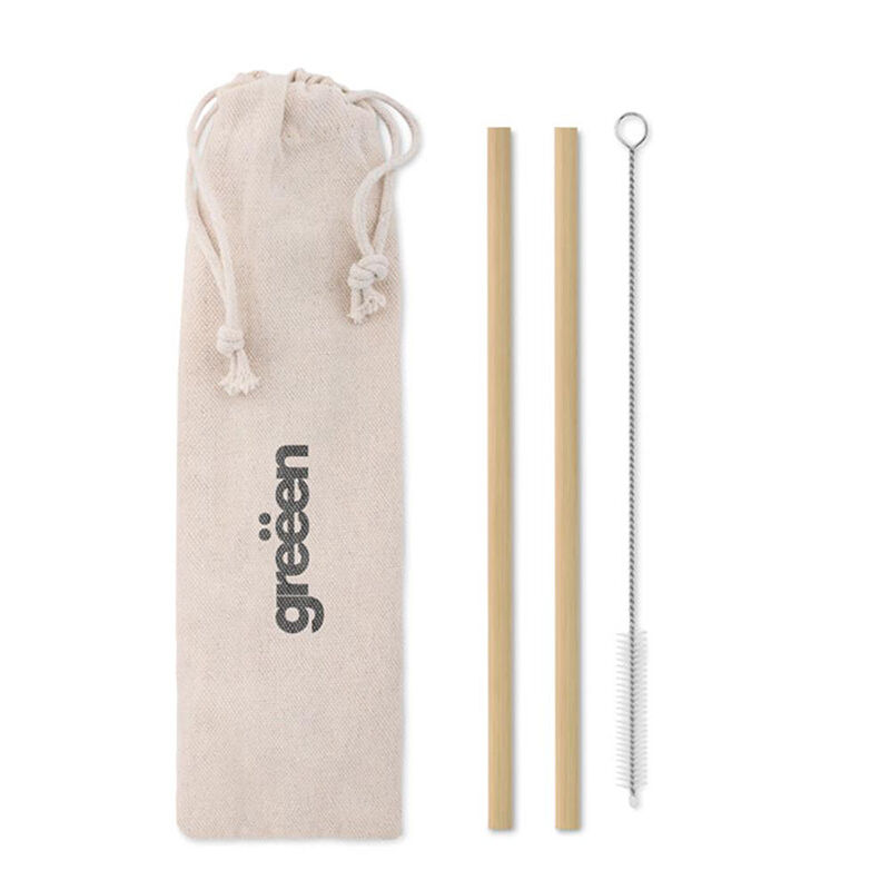 Reusable Bamboo Drinking straw set of 2