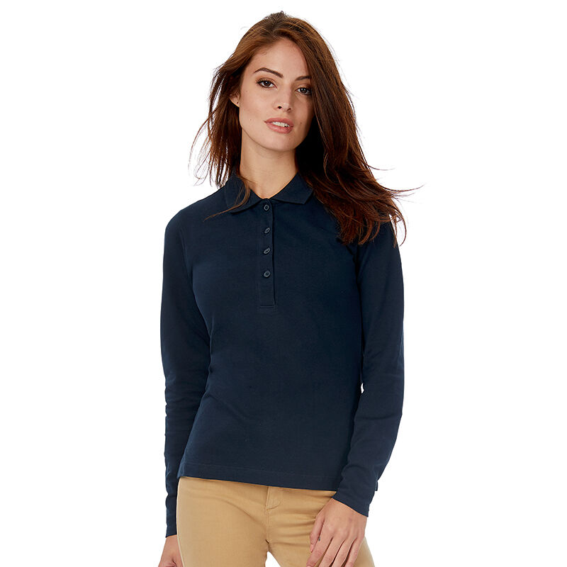 B&C Safran Long Sleeve Polo Shirts