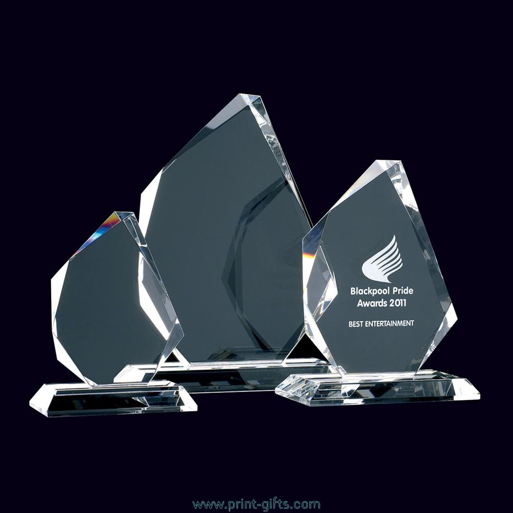 Optical Crystal Prism Engraved Award