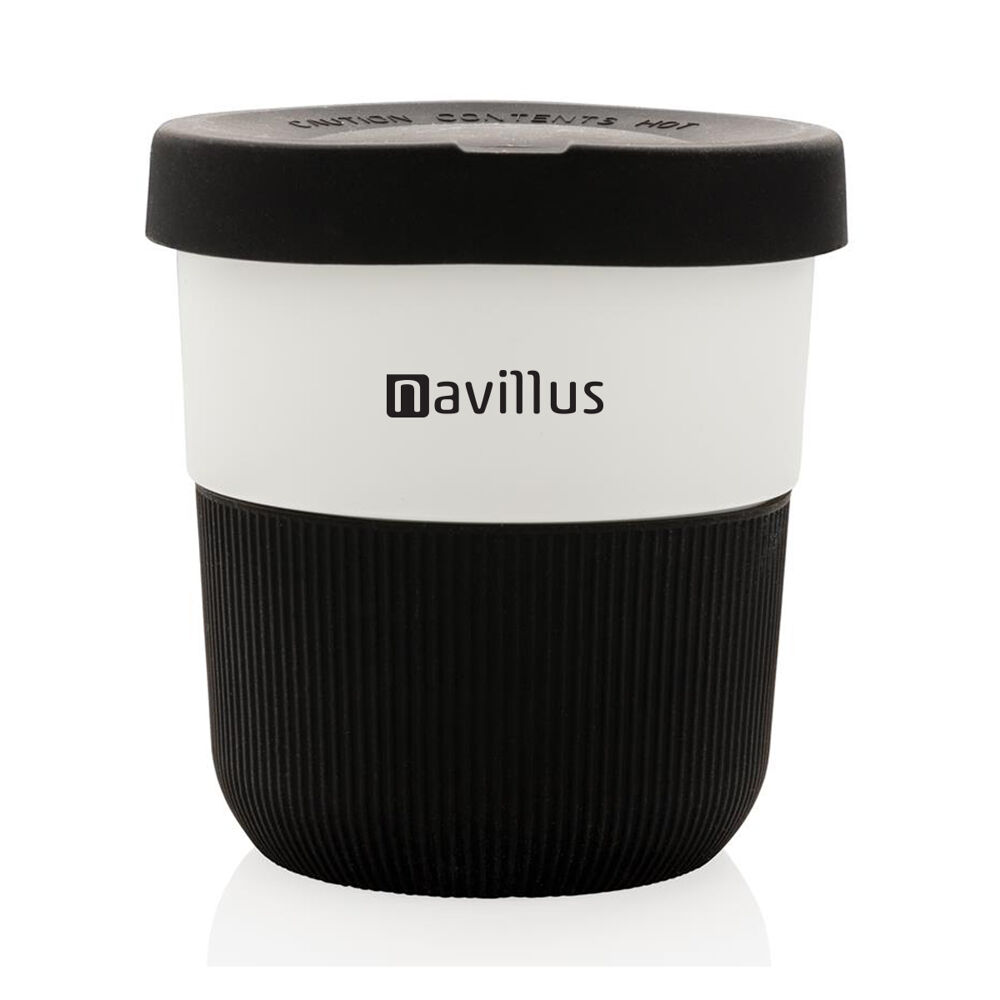 Sustainable PLA Coffee Cup in Black printed