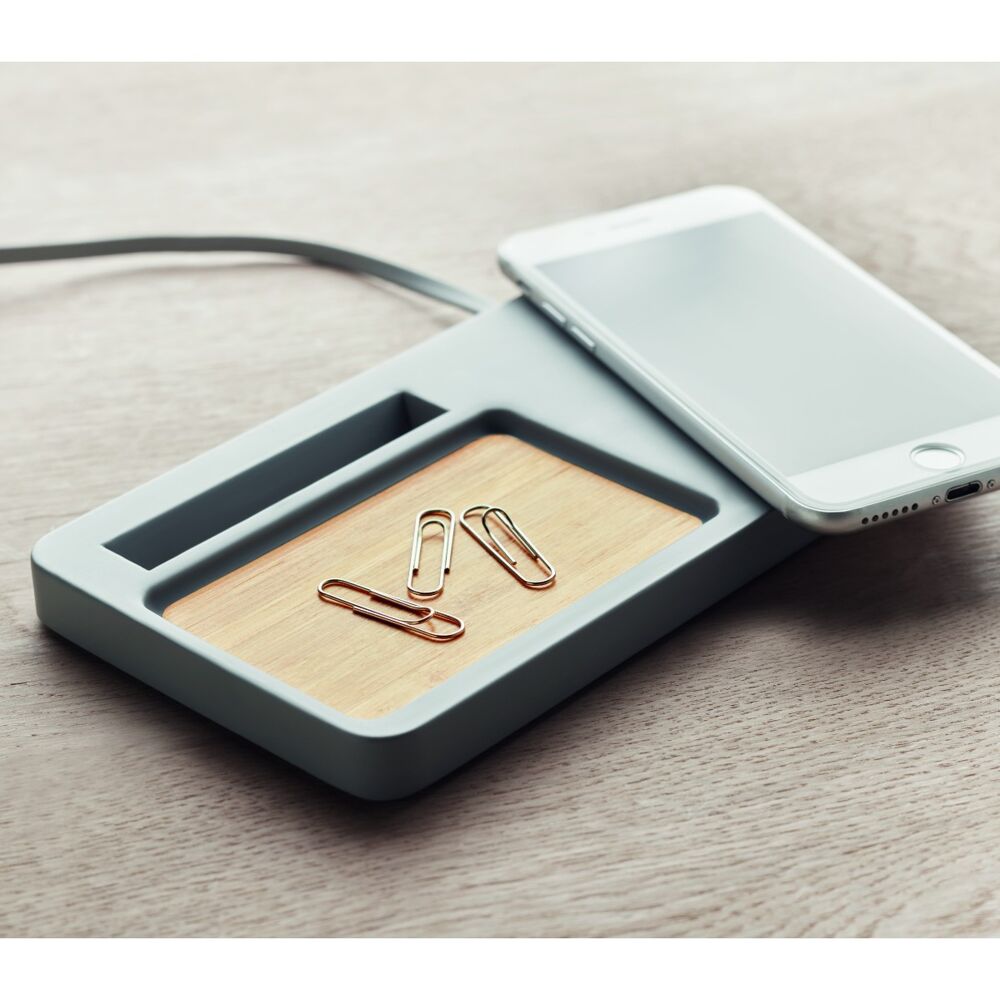 Cement Wireless Charger Desk Tidy