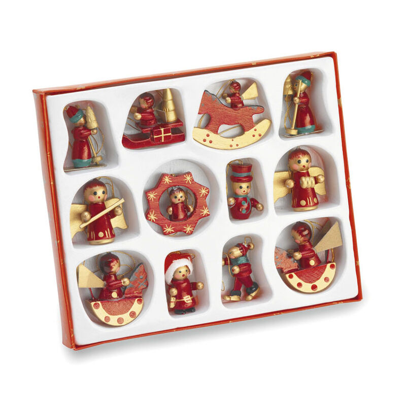 Wooden Christmas Tree Decoration Set