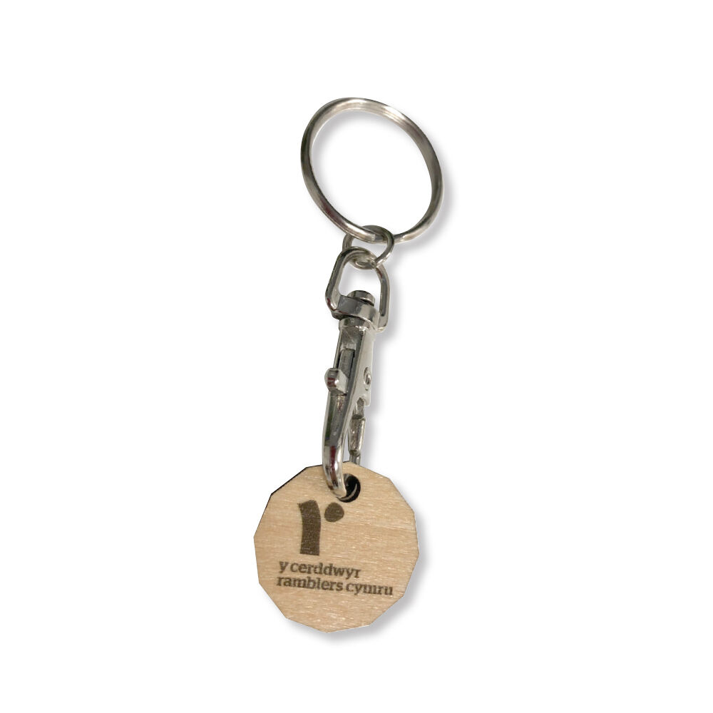 Wooden Trolley Coin Keyring