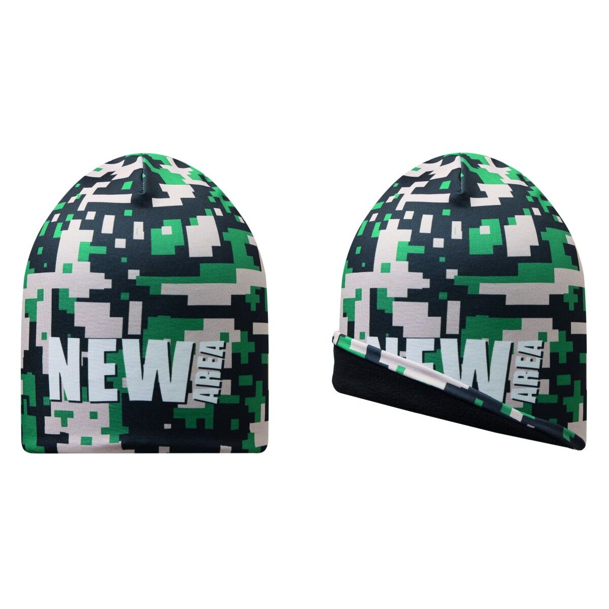 All Over Printed Beanie Hat Fleece Lining