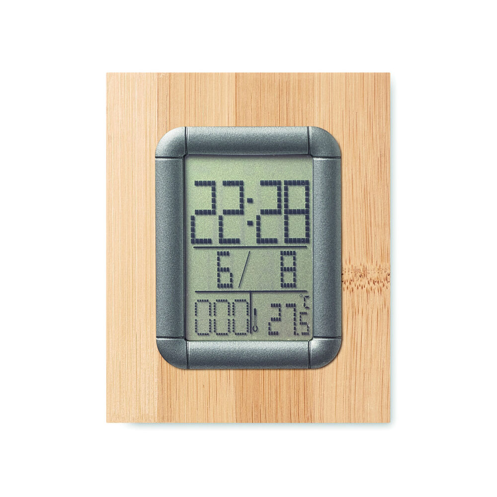 Bamboo penholder with digital calendar