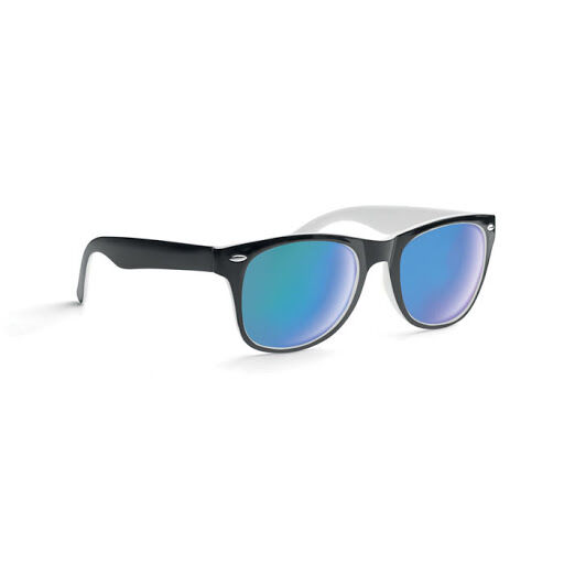 Black and white mirror lens sunglasses