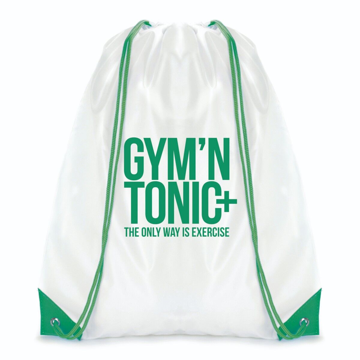 Contrast White Drawstring Bag in Green Colour